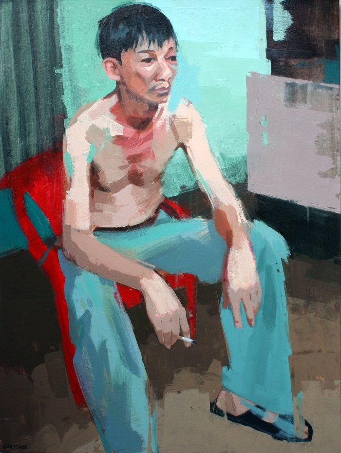 BBQ Man in Red Chair 2, 80x60cm, acrylic on canvas, 2014 crop