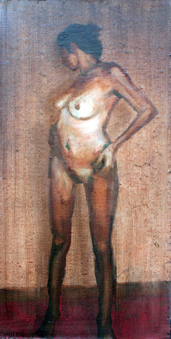 Girl in Dark Room, 40x21cm, oil on canvas, 2012