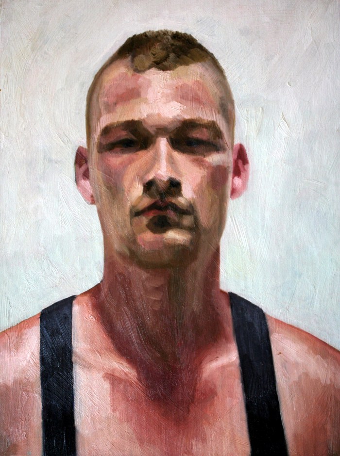 Shez in Suspenders, 40x30cm, oil on canvas, 2011