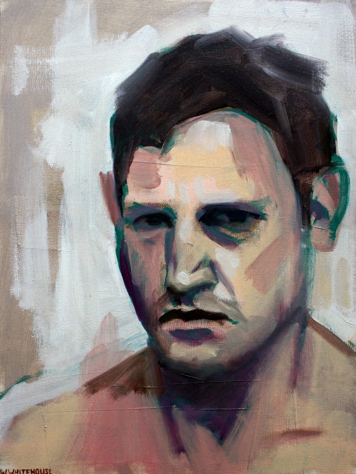 self portrait on rough morning, 40x30 cm, oil on canvas, 2012
