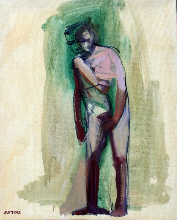 Elderly Man Pissing, 50x40 cm, oil on canvas, 2015