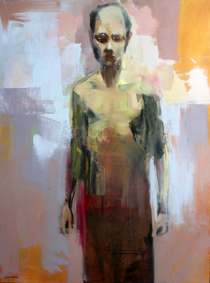 Male Figure Standing, 80x60 cm, acrylic, ink, and oil on canvas, 2015