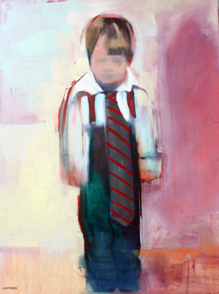Young Boy Dressed Up, 80x60 cm, charcoal, acrylic, and oil on canvas, 2015