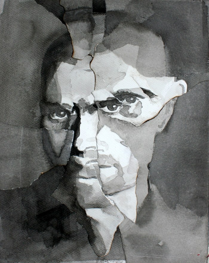 Prisoner of War #1, 35x25 cm, ink & collage on paper, 2015