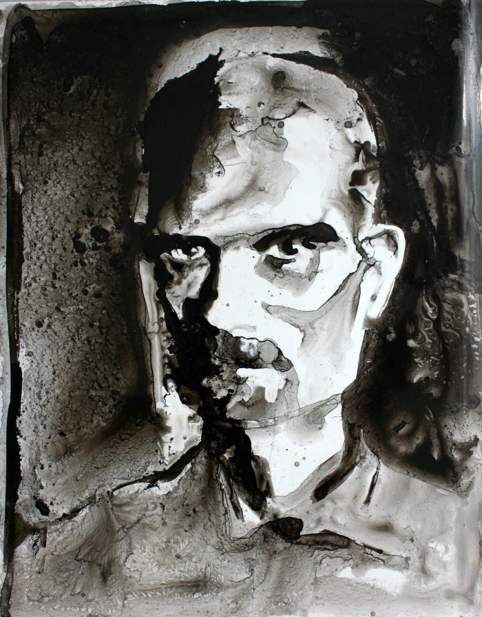 Prisoner of War #2, 40x30 cm, ink on porcelain tile, 2015