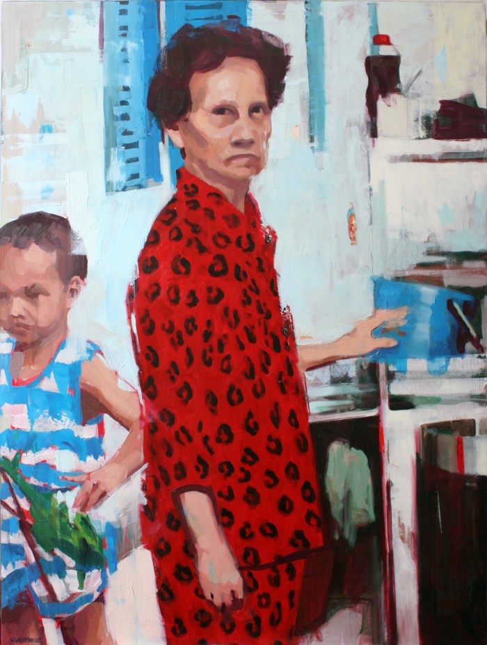 Lady in Red Pyjamas, 80x60 cm, oil on board, 2015