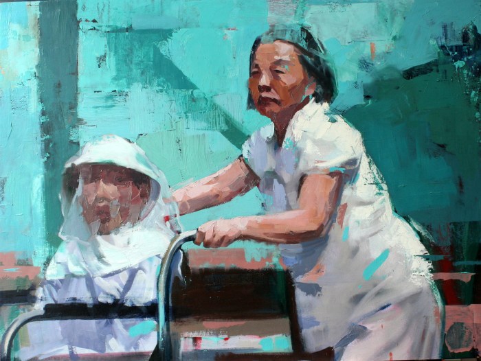 Mother of Man in Wheelchair, 80x60 cm, oil on canvas, 2015