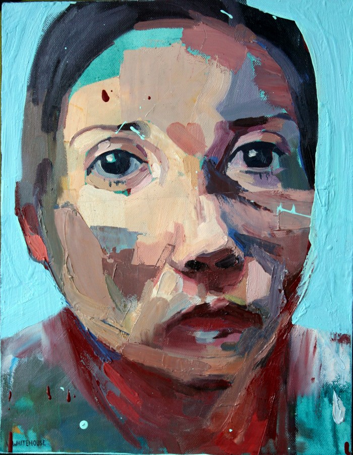 Funny Face, 45x35cm, oil and oxide primer on canvas, 2016