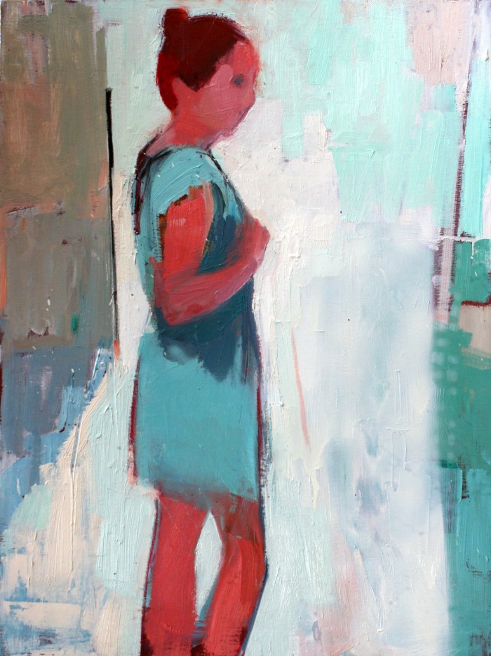 Redhead in Hospital, 80x60 cm, oil, charcoal, oil pastel, spray paint, and oxide primer on canvas